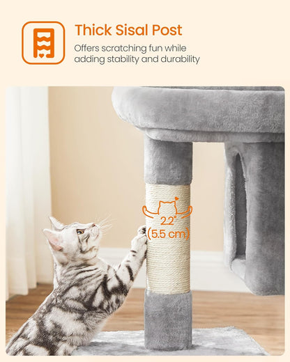 Cat Tree for Large Cats, Cat Tower 2 Cozy Plush Condos and Sisal Posts