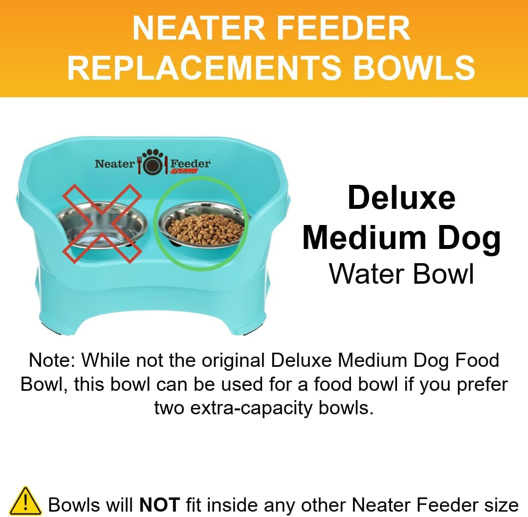 Stainless Steel Dog and Cat Bowls - Neater Feeder Deluxe or Express Extra Replacement Bowl (Metal Food and Water Dish) (5 Cup)