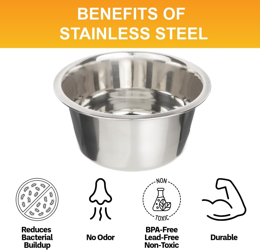 Stainless Steel Dog and Cat Bowls - Neater Feeder Deluxe or Express Extra Replacement Bowl (Metal Food and Water Dish) (5 Cup)