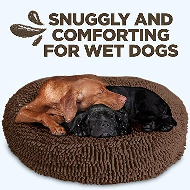 Super Snoozer Dog Bed - Comfortable Bed for Dogs - Microfiber Chenille Dog Bed - Cozy Microfiber Dog Bed Machine Washable - round Dog Bed