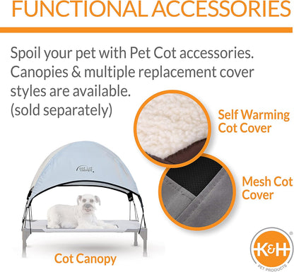 Original Pet Cot Elevated Dog Bed Gray/Black Mesh Large 30 X 42 X 7 Inches