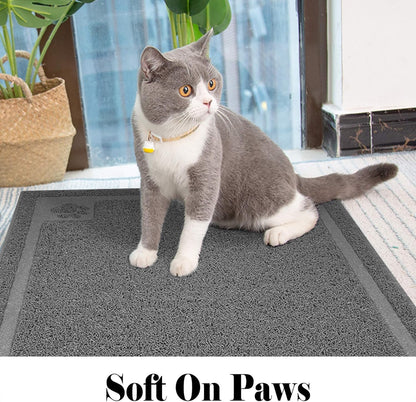 Large Cat Litter Mat Trapper 35.5"×23.5" Traps Litter from Box and Paws Scatter Control for Litter Box Soft on Sensitive Kitty Paws Easy to Clean Durable